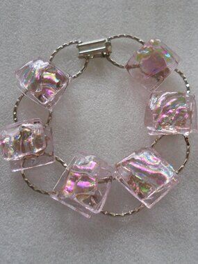 Dichroic Pink Glass Bracelet   930